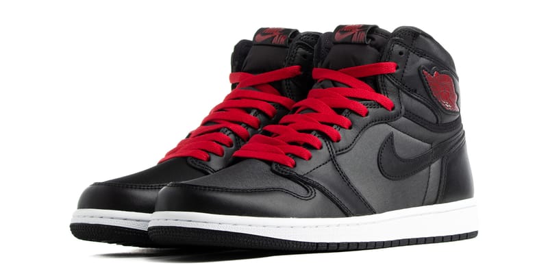 Air jordan 1 retro high og 2025 black/gym red satin