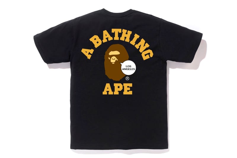 Black and cheap gold bape shirt