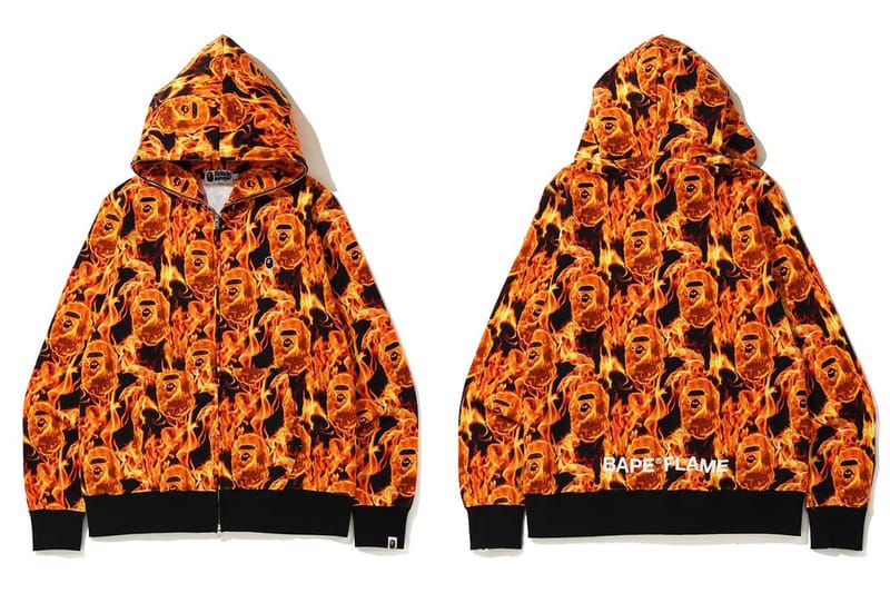 Orange deals bape hoodie