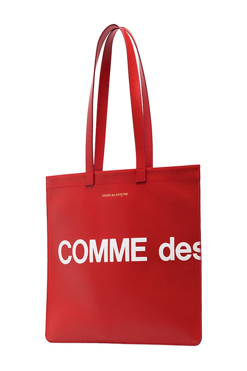 COMME des GARÇONS Red & Black Logo Tote Bags Release | HYPEBEAST