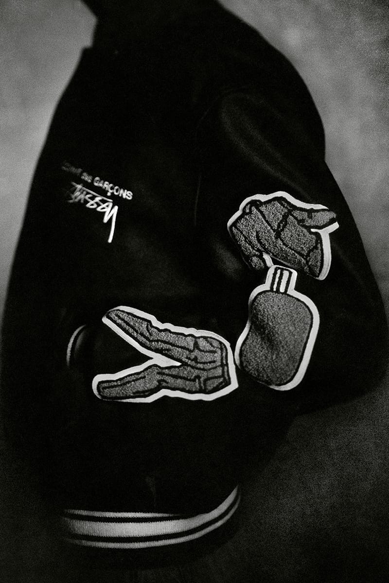 COMME des GARÇONS x Stüssy 40th-Anniversary Varsity Jacket Release 