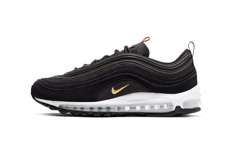 Nike air max 97 qs black clearance red gold