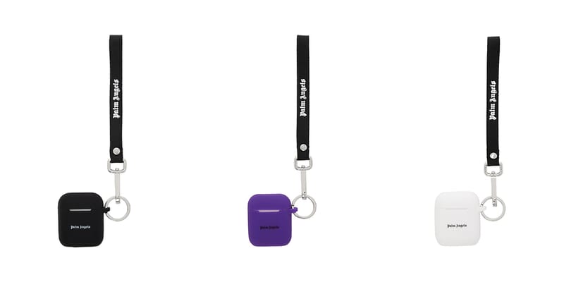 Palm Angels AirPods Case Keychain in Purple, Black & White