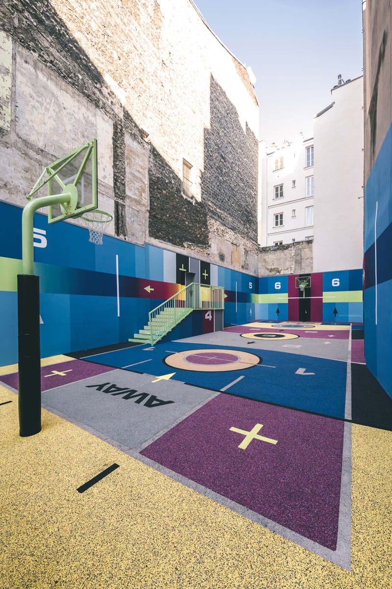 Pigalle Nike Debut Pastel Basketball Court in Paris Hypebeast