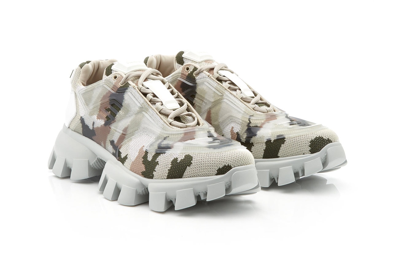 Prada Camo Rubber-Knit Sneakers Multicolor Release | Hypebeast