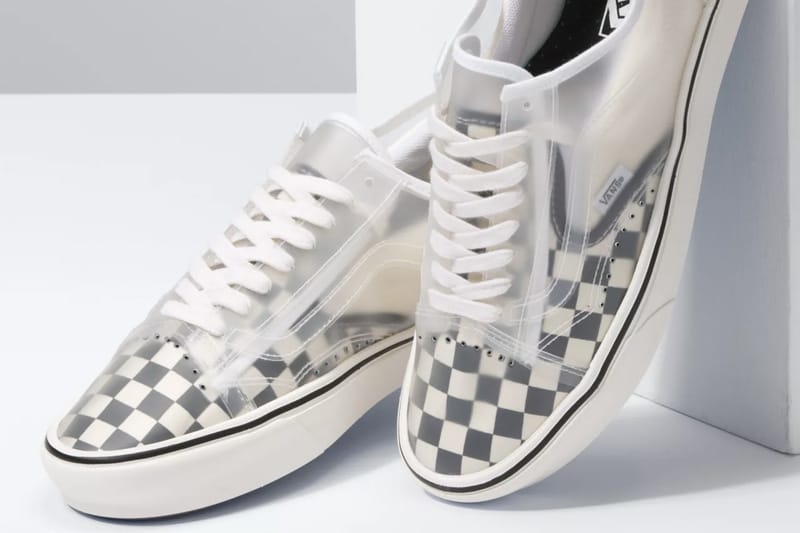 Navy blue checkerboard slip hotsell on vans