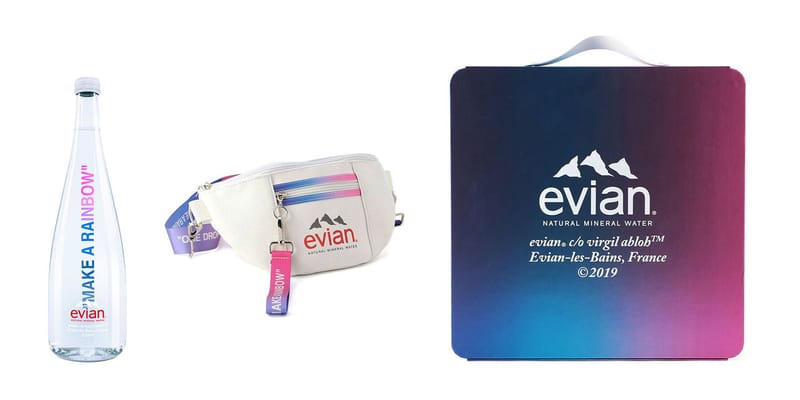 Virgil Abloh and Evian Prep Limited Shoulder Bag, Bottle and Box