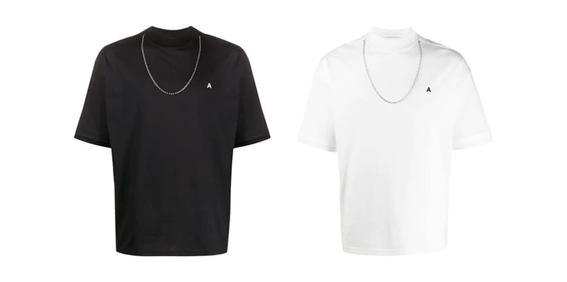 Tシャツ・カットソー AMBUSH T-SHIRT WITH ICONIC CHAIN (BMAA010_F21JER0011003) ambush-black-chain-ss-t-shirt-