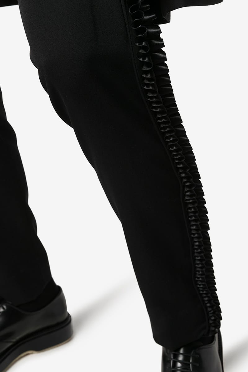 CDG HOMME PLUS Pleated Trim Tailored Wool Trousers | Hypebeast