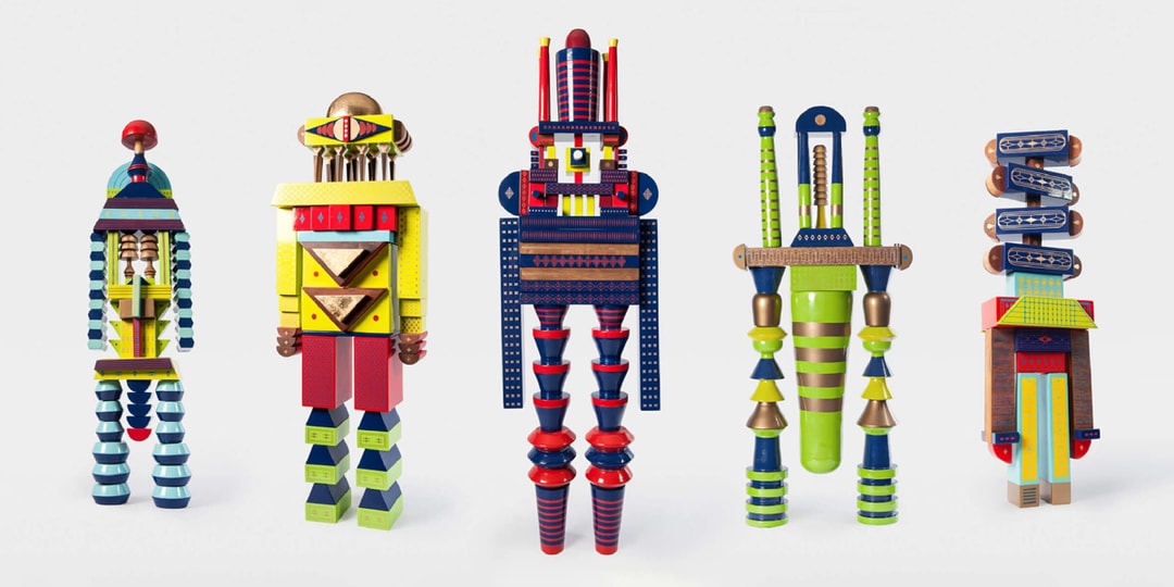 Дизайн Reborn Crafts Красочные скульптуры роботов, вдохновленные вьетнамскими оконными решетками