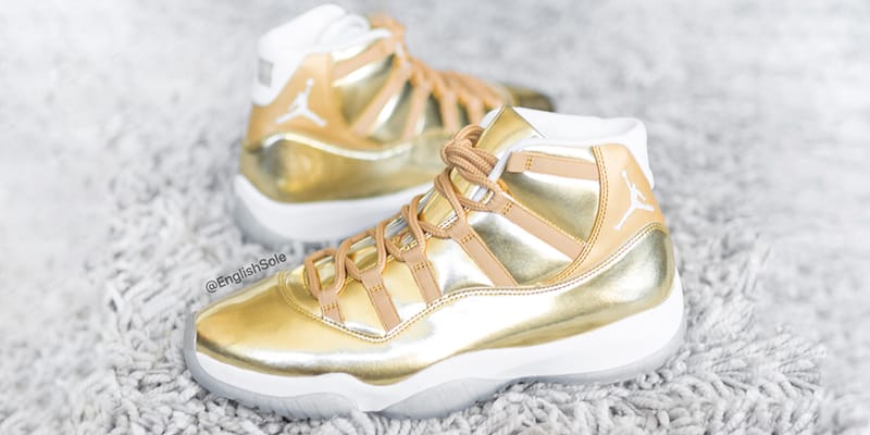 Jordan 11 ovo on sale white and gold