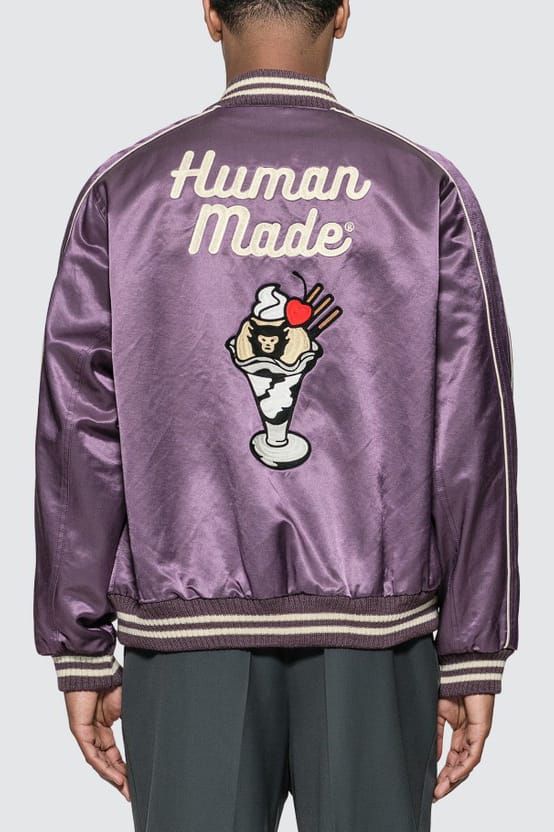 HUMAN MADE Releases a Purple Varsity Satin Jacket | Hypebeast