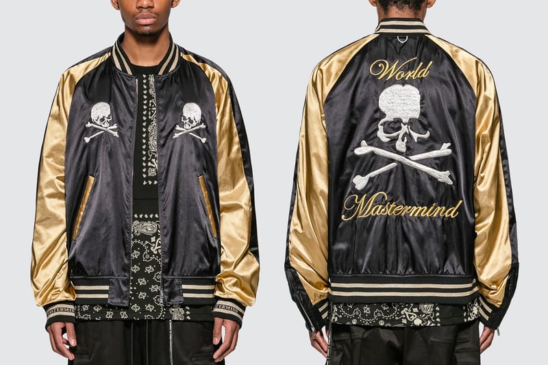 mastermind WORLD Black/Gold Skull Souvenir Jacket | Hypebeast