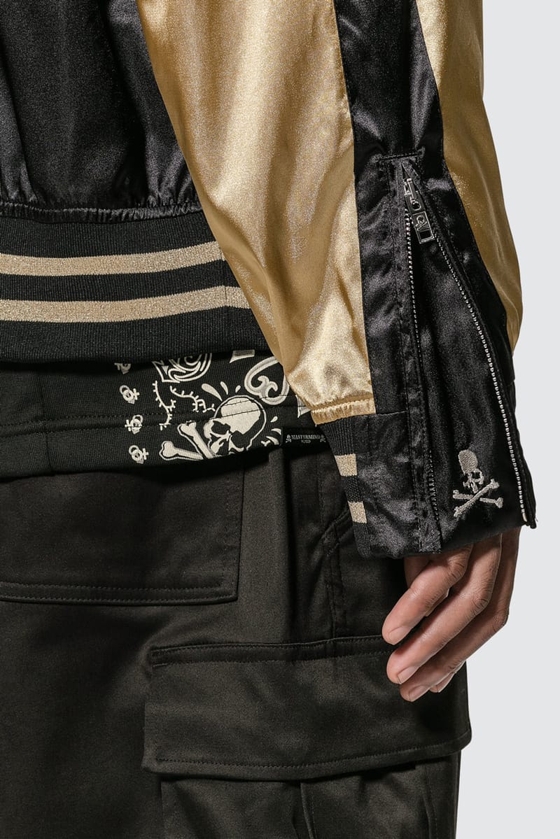 mastermind WORLD Black/Gold Skull Souvenir Jacket | Hypebeast