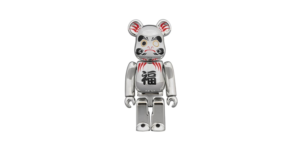 Medicom Toy Drops Блестящие посеребренные Daruma BE@RBRICK