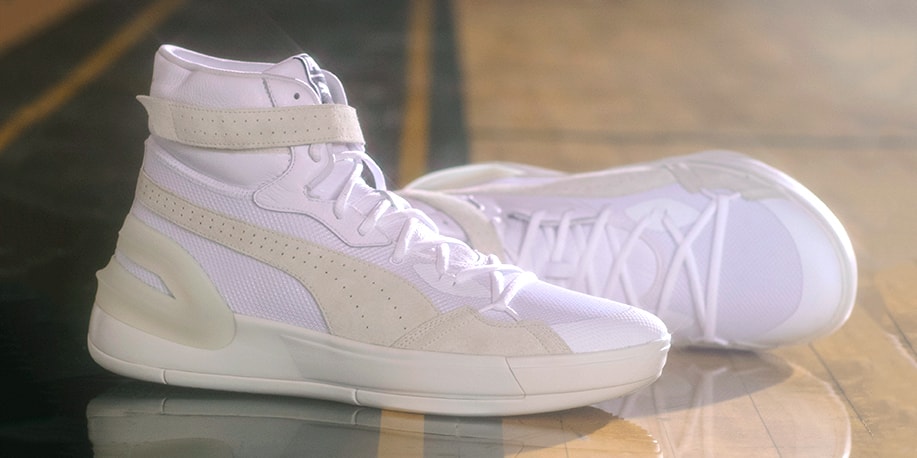puma hoops purple glow