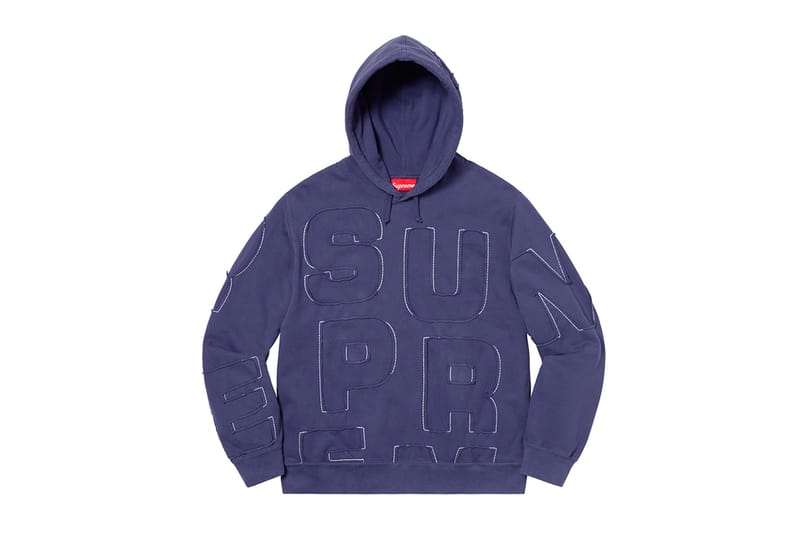 Supreme cutout hot sale letters hoodie