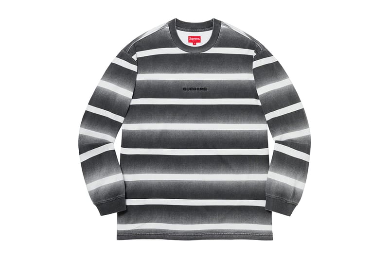 Supreme new york striped long clearance sleeve