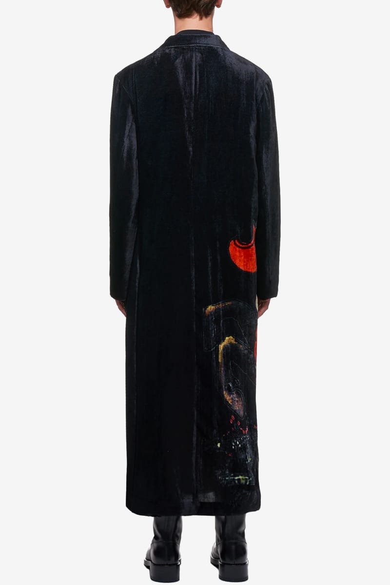 Yohji Yamamoto Oversized Velour Coat | Hypebeast