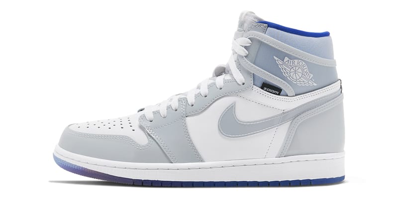 Jordan 1 white hot sale and light blue