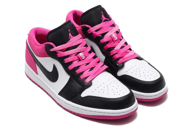 Hot pink outlet and black jordans