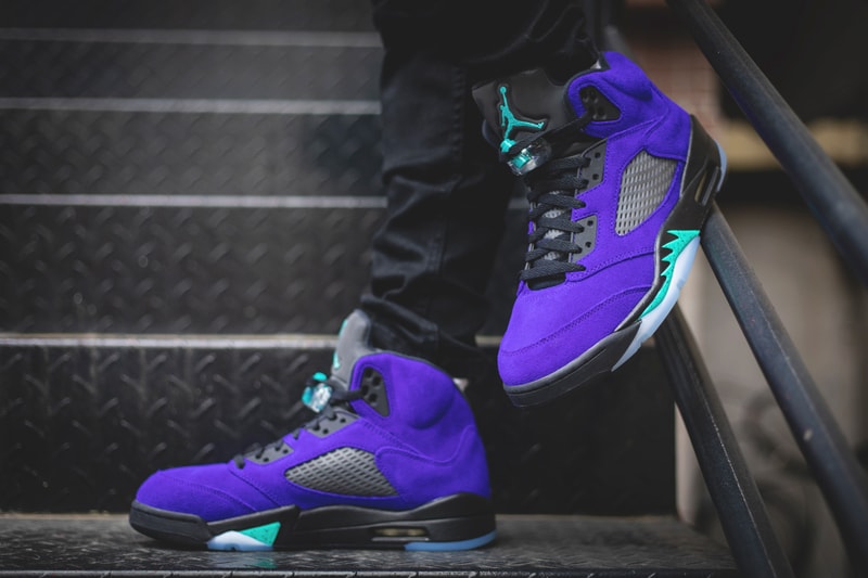purple air jordan 5