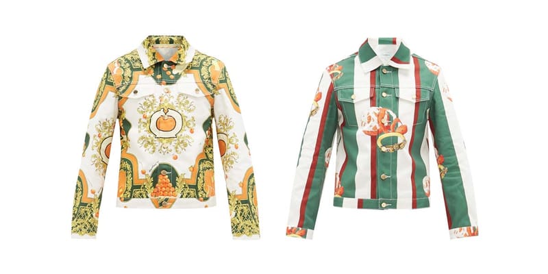 Casablanca Orange-Print Denim Jacket, Jeans Release | Hypebeast