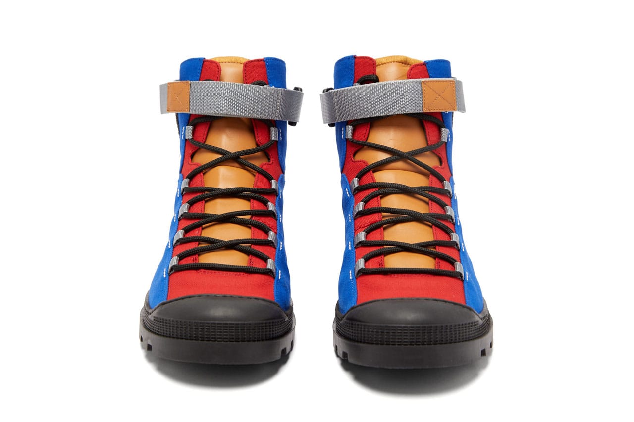 EYE/LOEWE/NATURE Canvas Hiking Boots in Blue, Yellow | Hypebeast