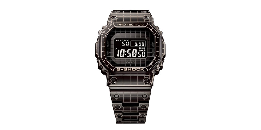 Цельнометаллические часы G-SHOCK 5000 подверглись геометрической лазерной гравировке