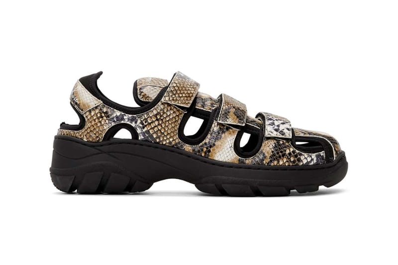 Martine Rose Snake-Print Beige, Black Hiking Sandals | Hypebeast