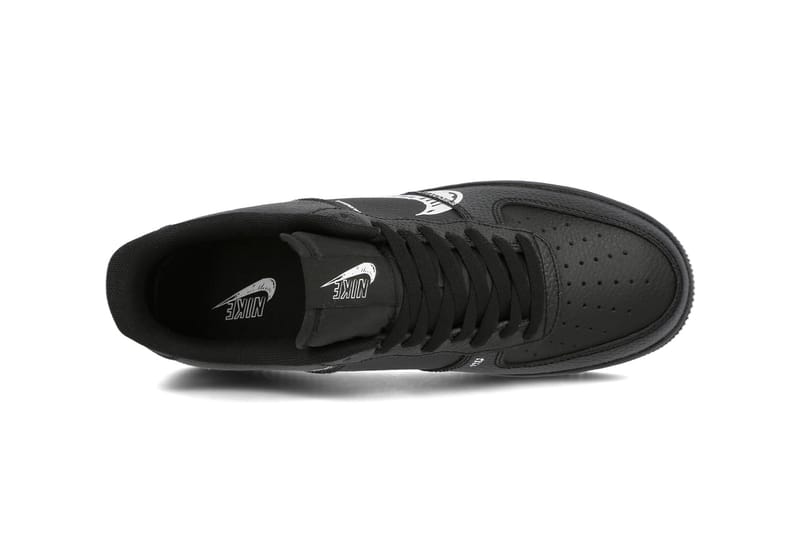 Nike air force 1 sketch swoosh black best sale