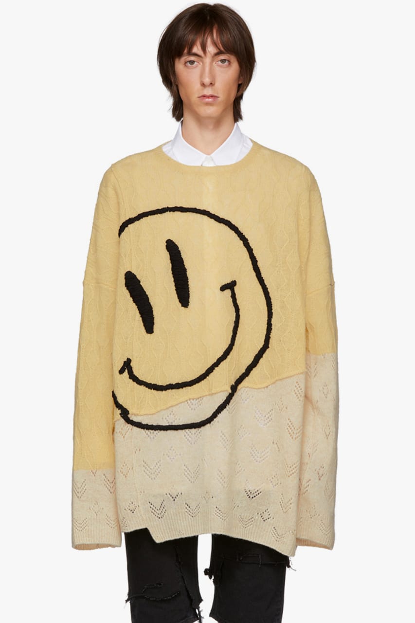 Raf Simons Oversized Collage Smiley Sweater | HYPEBEAST