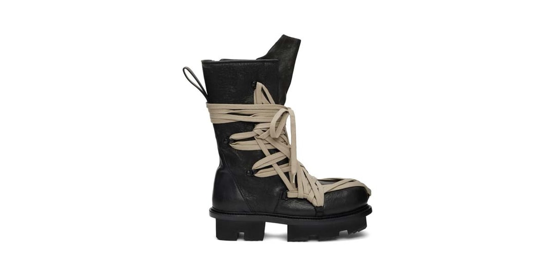Rick Owens Black Lace-Up Army Megatooth Boots SS20 | Hypebeast
