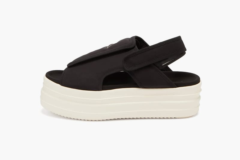 RICK OWENS DRKSHDW Double Bumper Canvas Sandals | Drops