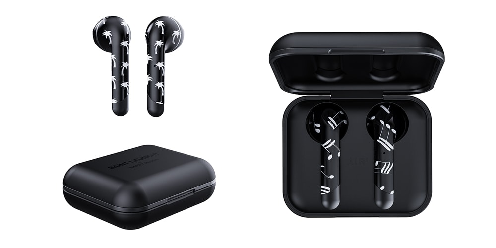 Saint Laurent Rive Droite Taps Happy Plugs для беспроводных наушников с рисунком