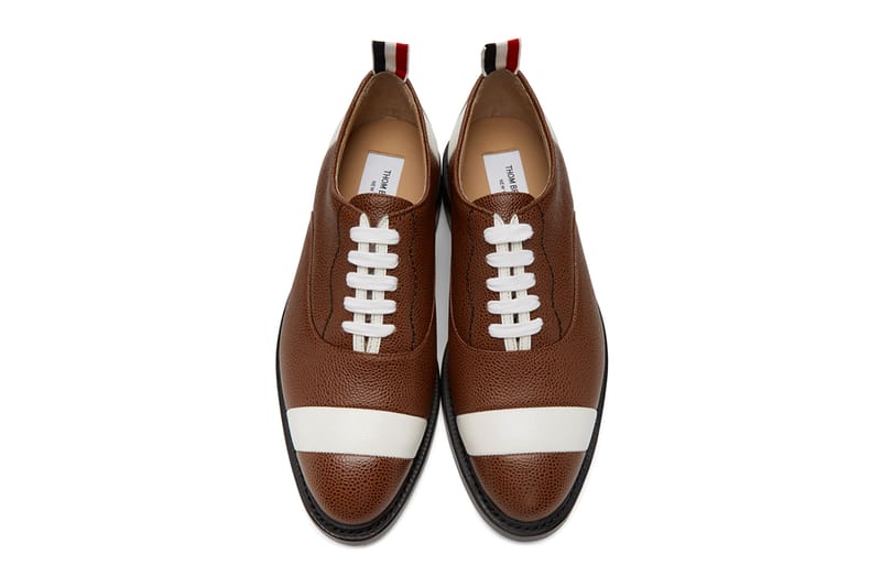 Thom Browne Football Oxford and Yellow Flannel Slip-On Release