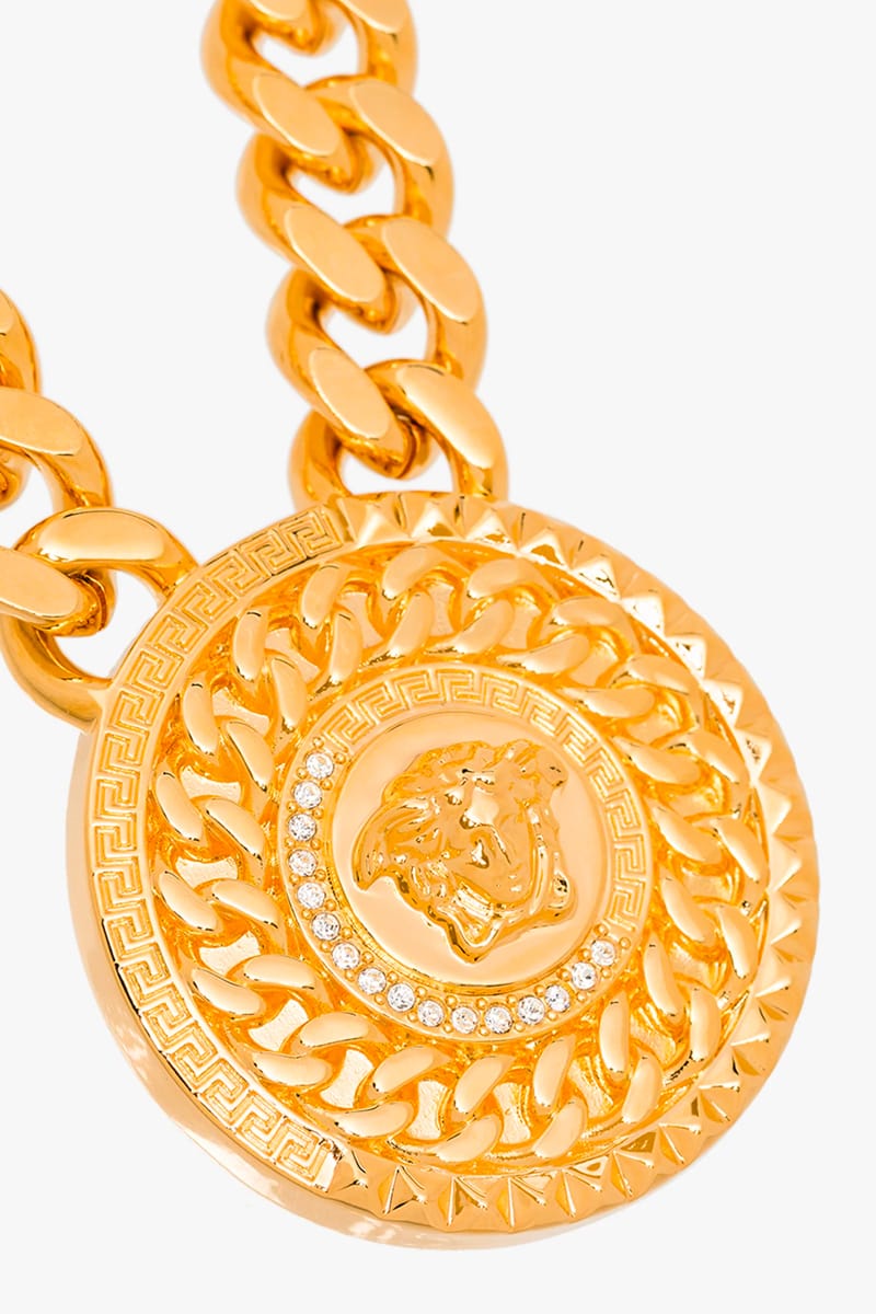 Versace medusa hot sale medallion necklace