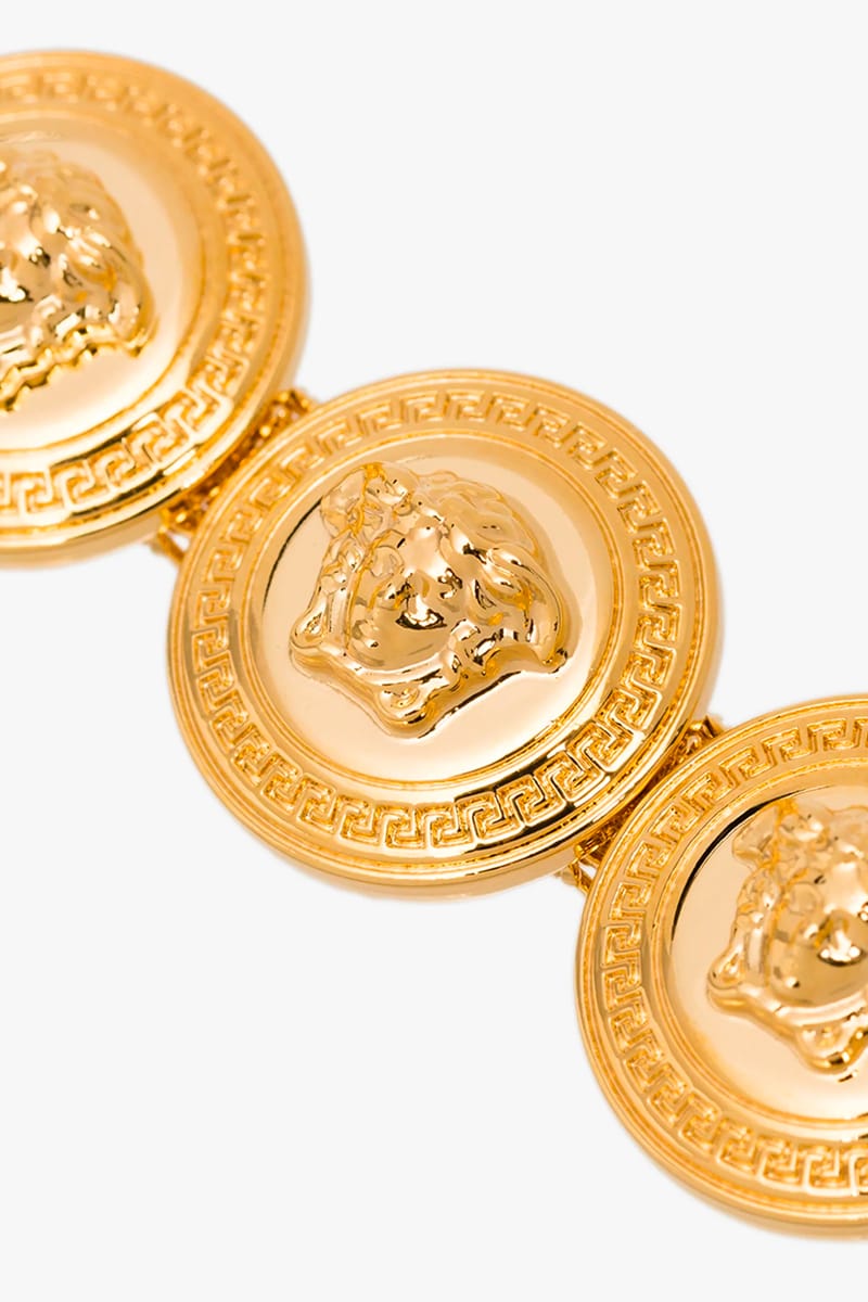 Versace Gold tone Medusa coin hair clip ゴールド VERSACE - Medusa Coin Right Side Hair Clip Versace