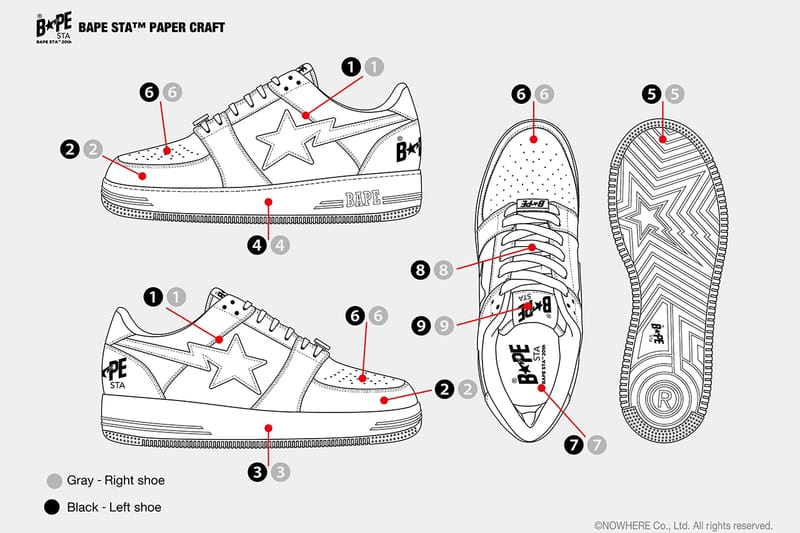 bape paper 参考用 A BATHING APE Launches Make-Your-Own BAPESTA Kit | Hypebeast