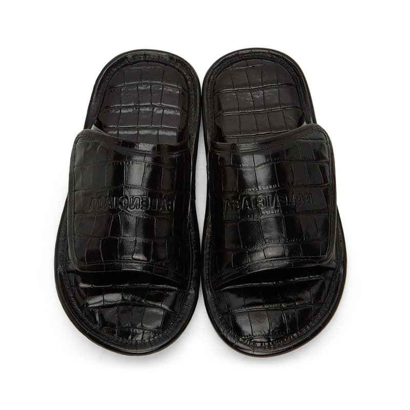 womens black balenciaga slides