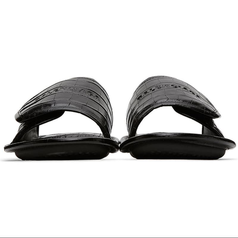 Balenciaga Black Croc Slides | HYPEBEAST