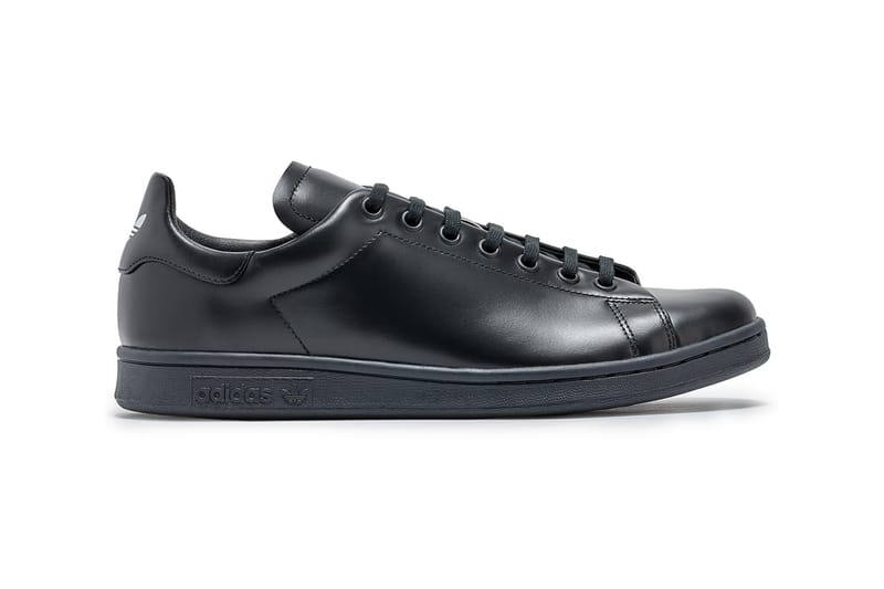 Adidas stan smith premium leather clearance black