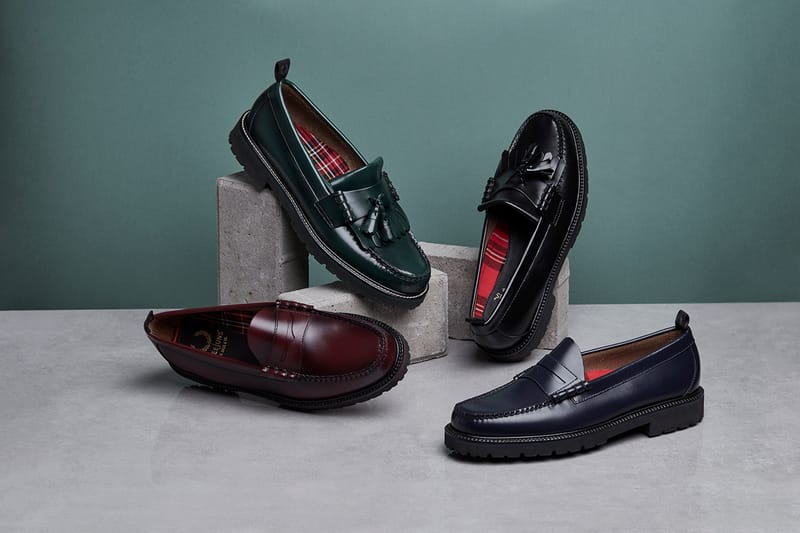 Fred Perry x G.H. Bass グリーン ローファー US8
