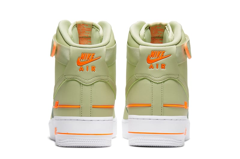 Air force 1 high '07 lv8 3 presented in olive 2025 and orange tints