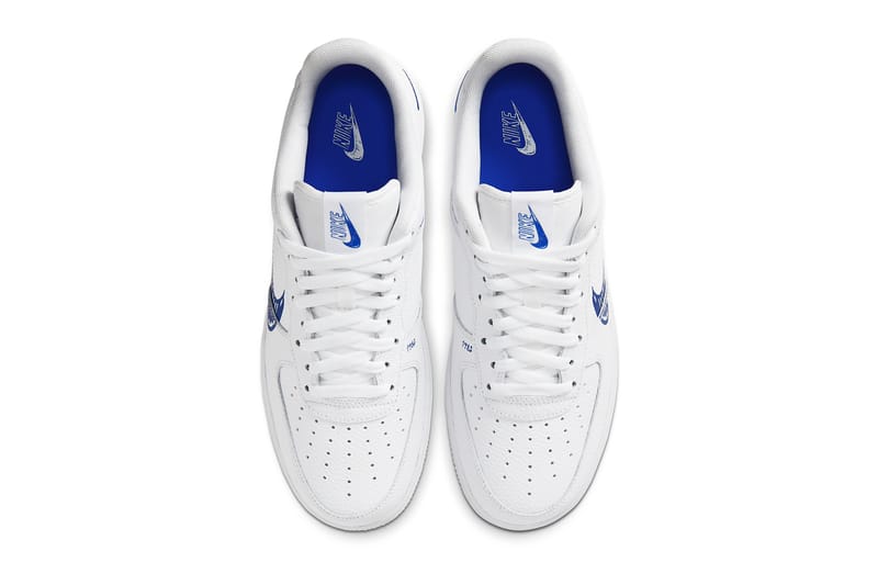 White & pl blue air 2024 force 1 07 3 trainers