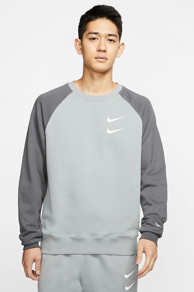 Double swoosh nike hoodie hot sale