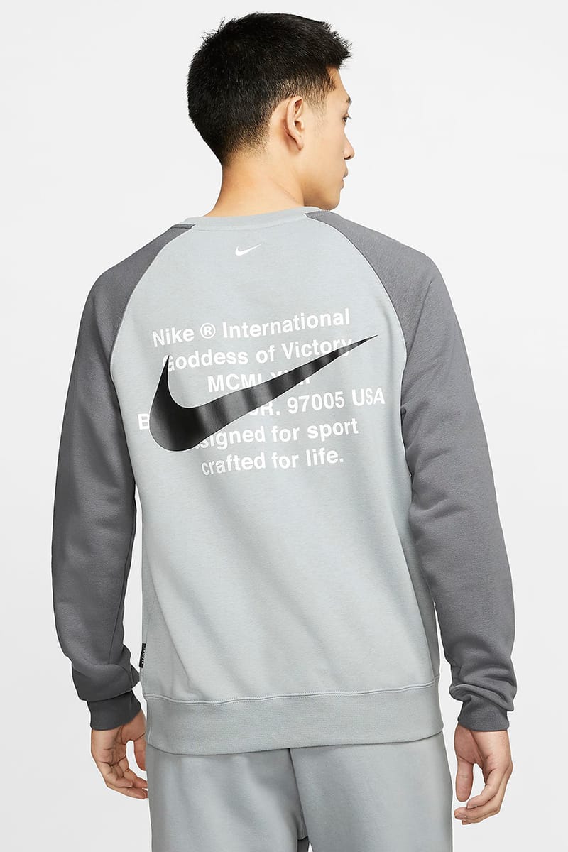 Nike swoosh cheap sweatshirt grey