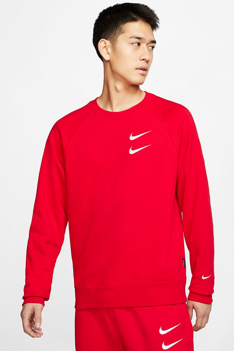 Nike double best sale swoosh crew