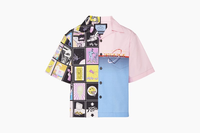 PRADA 21SS sunflower bowling shirt