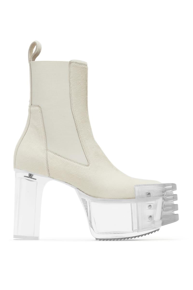 Rick Owens White Grill Kiss Chelsea Boots | Hypebeast